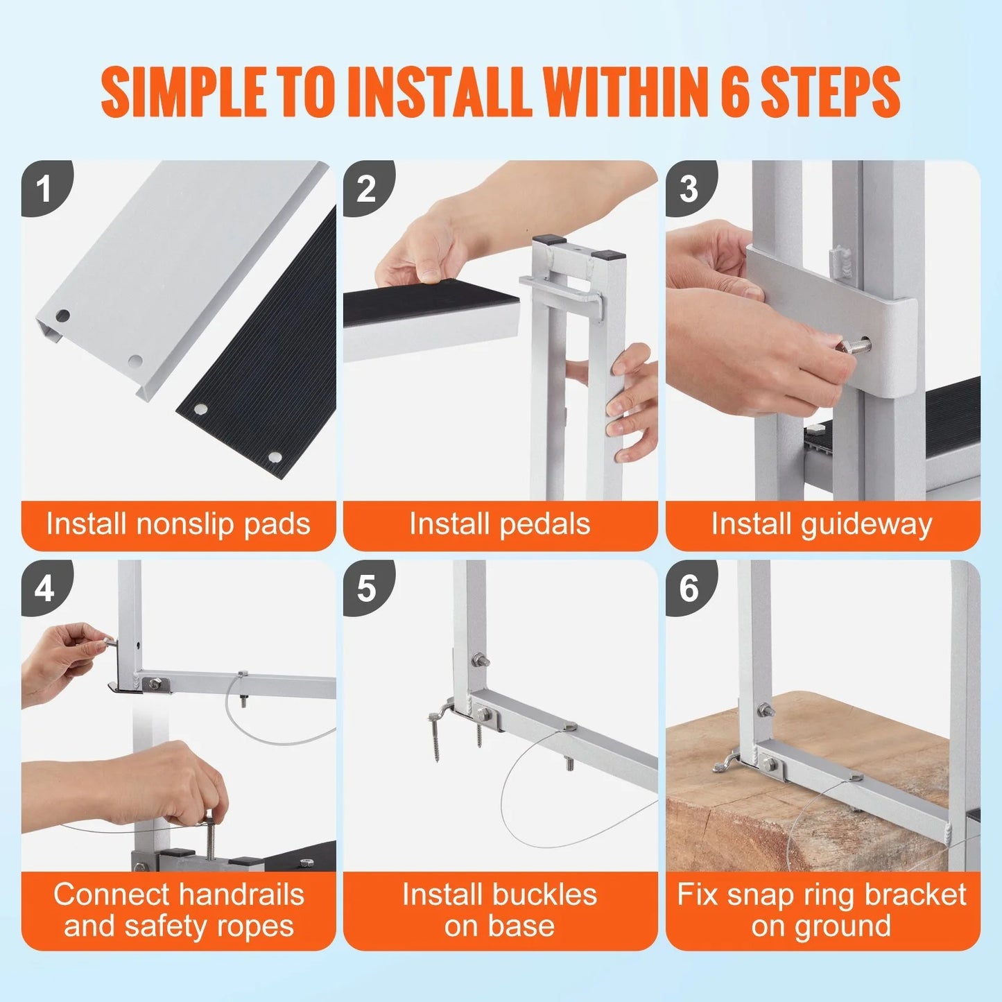 Load Steps, Capacity Retractable Dock 4 lbs Vevor Ladder 350