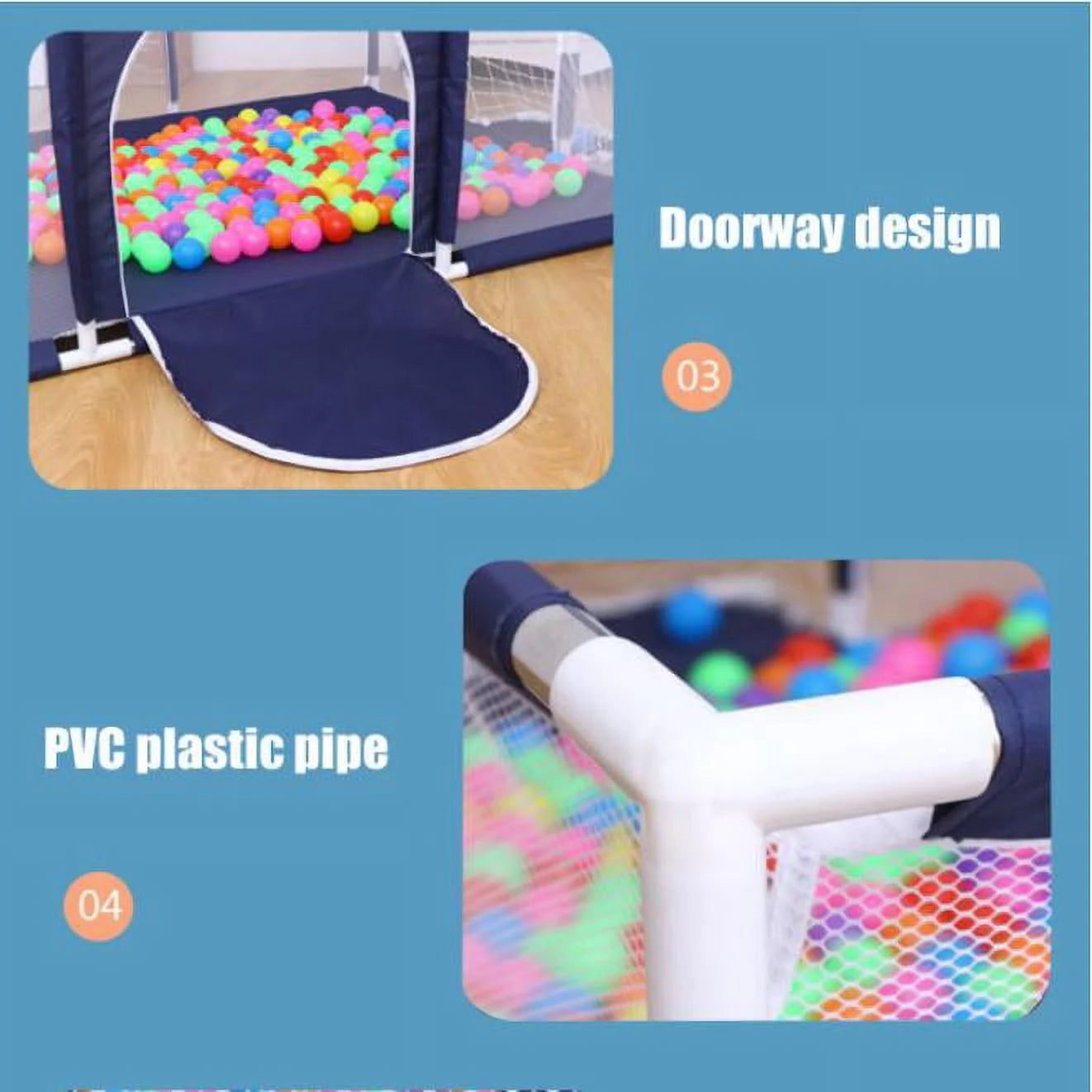 With Breathable Kid Playpen for Playard Outdoors Hoop,Folding Inch Fence Children Basketball Baby 91 Play Game Mesh Indoors Infant Large Home