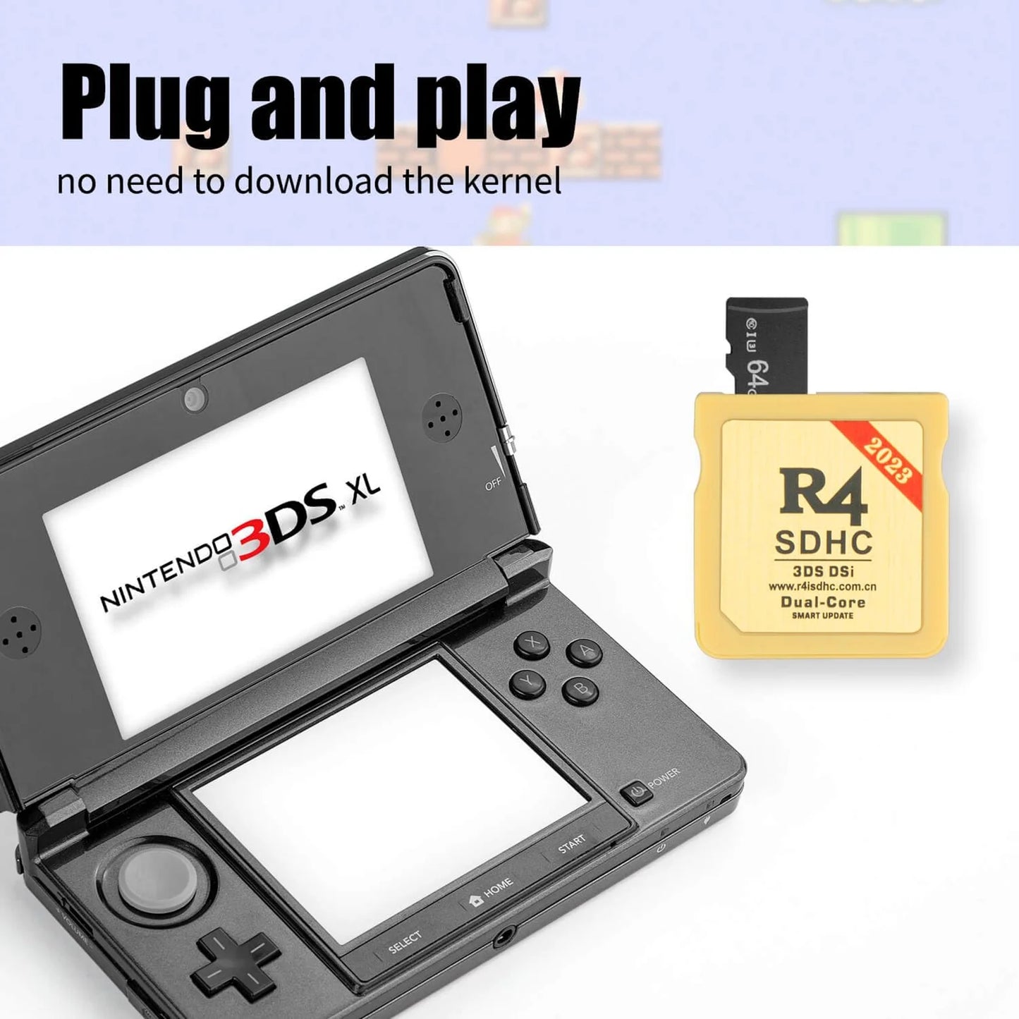 3DS DSI Nintendo Wood for Game DS SDHC Card SD Plus 2DS Micro Version Card Upgraded TF 2023 NDS, with Timebomb 64GB No