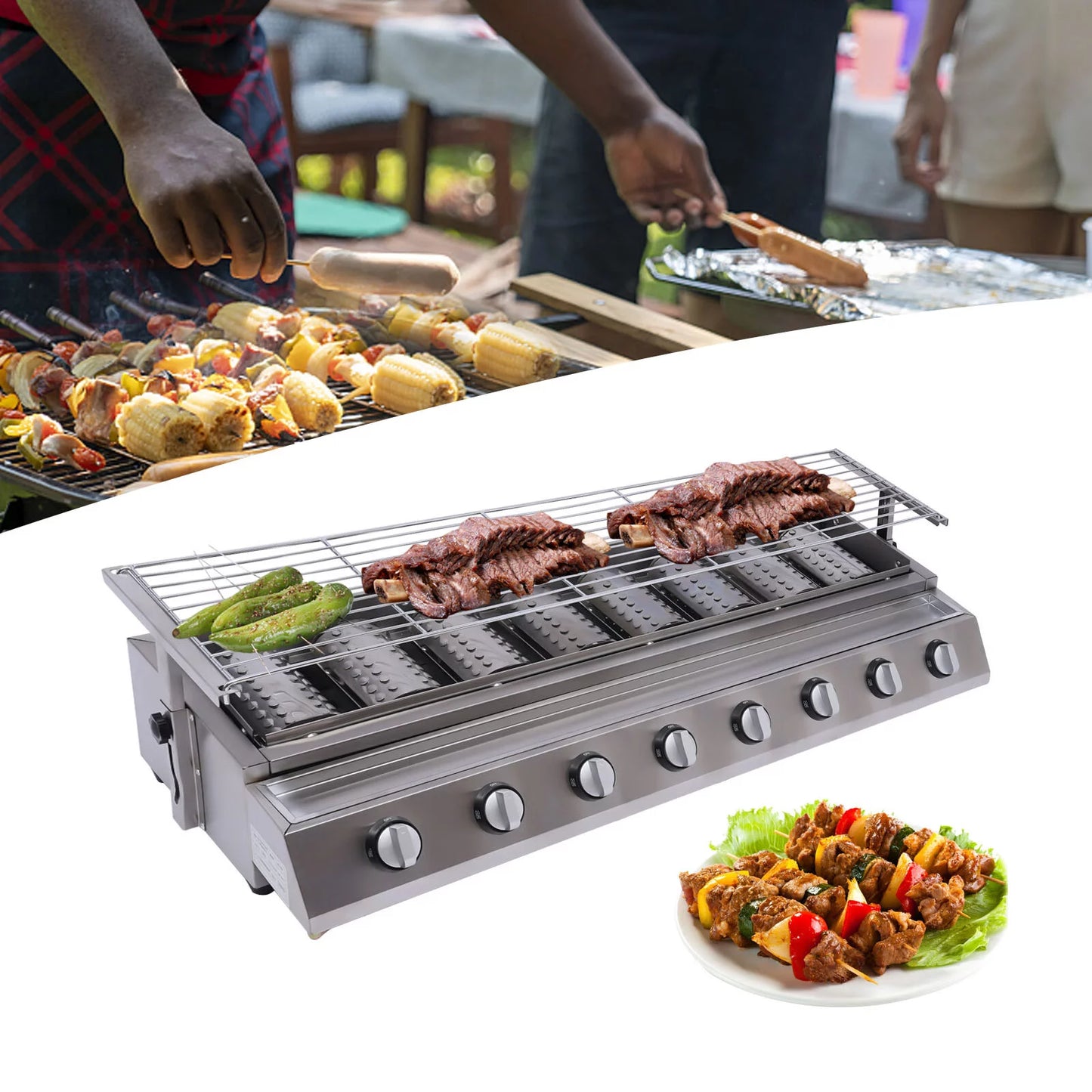 Party BBQ Steel for Grill Grill Gas Barbecue Garden Home Stainless Patio YIYIBYUS Picnic,