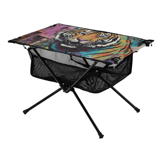 Picnic Storage Compact BBQ Tiger Table Hiking Abstract Foldable Beach for Fishing Camping Table Bag Portable Table Outdoor with