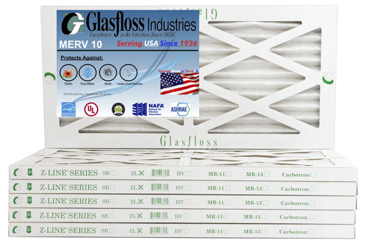 Filter Size: - inch) Glasfloss - Made Air - (Actual USA 7.5 x in 8x20x1 -Qty:6 Furnace 19.5x7/8 MERV 10