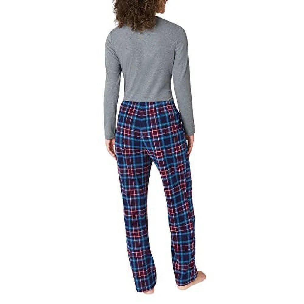 3-Piece Knit (Gray, Large) Bauer Set Pajama Waffle Eddie Women's