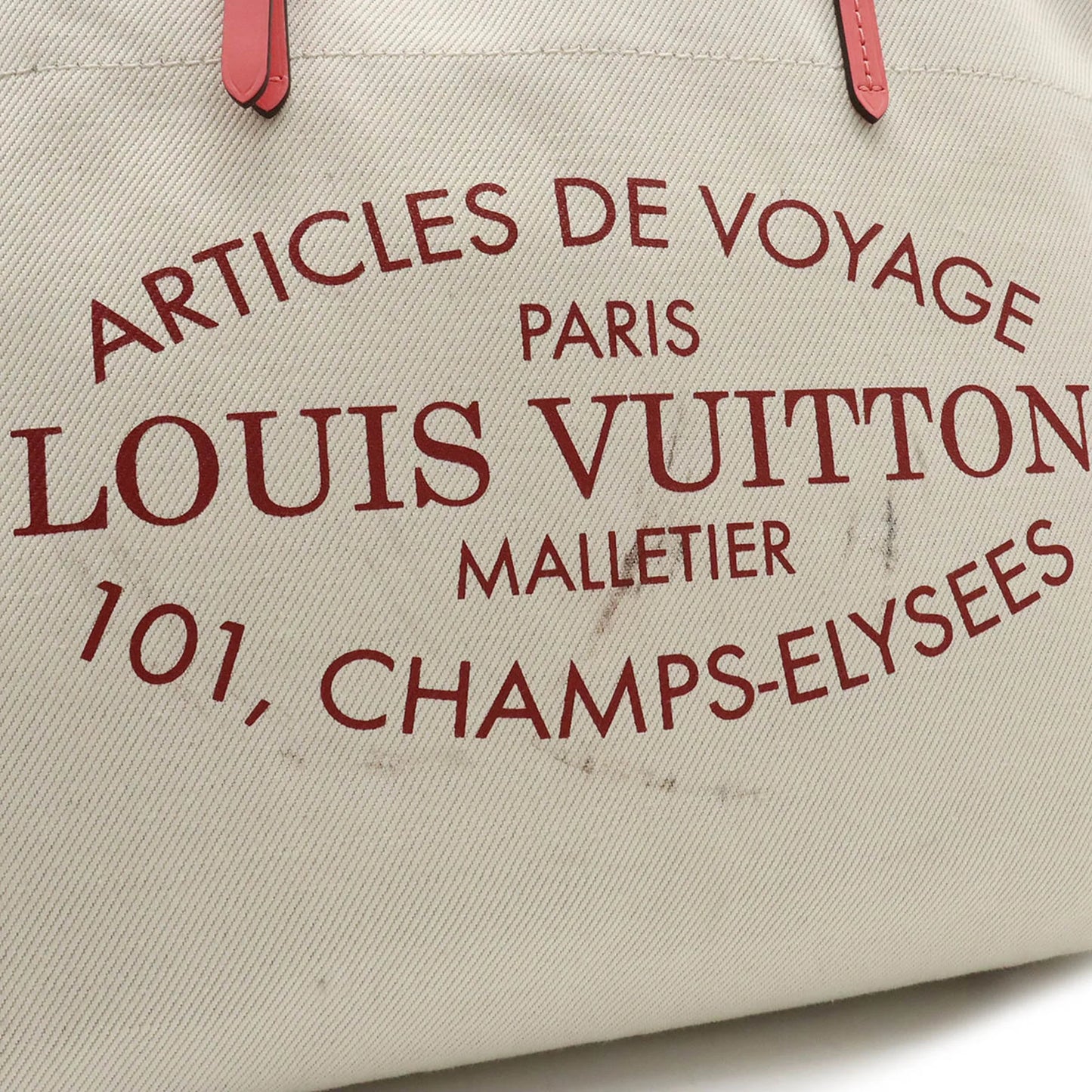 Pink Summer Corail Authenticated M94502 Collection MM LOUIS 2014 Hippopotamus Shoulder Used Louis Bag Vuitton VUITTON Canvas Tote