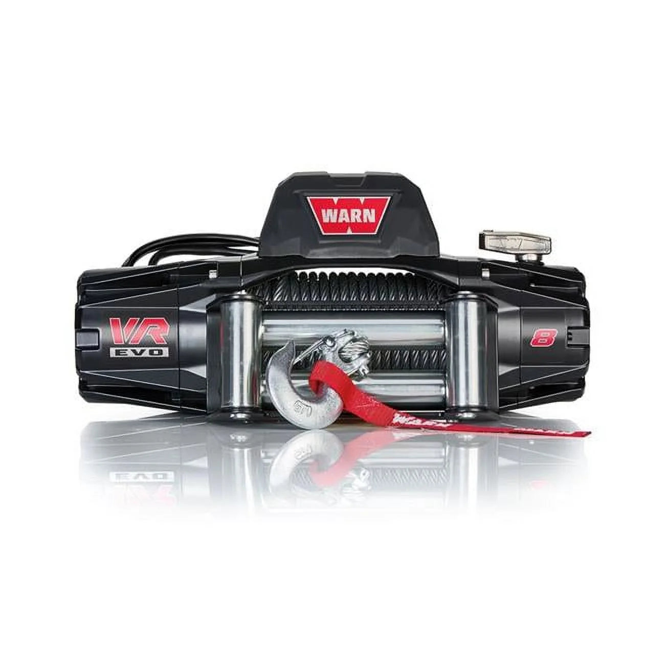 Warn Remote x Kit lbs 12V ft. Steel 0.375 in - ft. with Winch 8K 90 12 Fairlead EVO-8 Rope VR