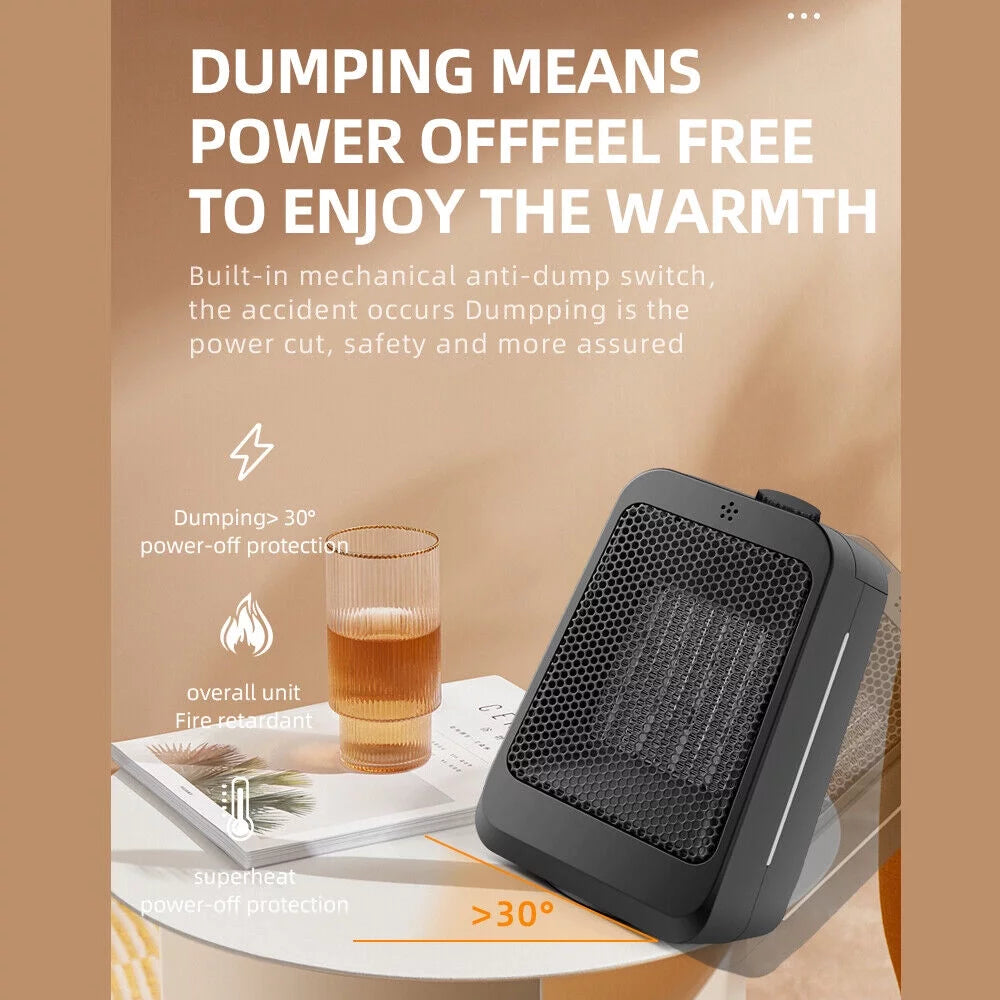 Space Anywhere Warm Home Heater Black Modes JahyShow - Office - and Portable Keep Thermostat, - Adjustable Heater 3