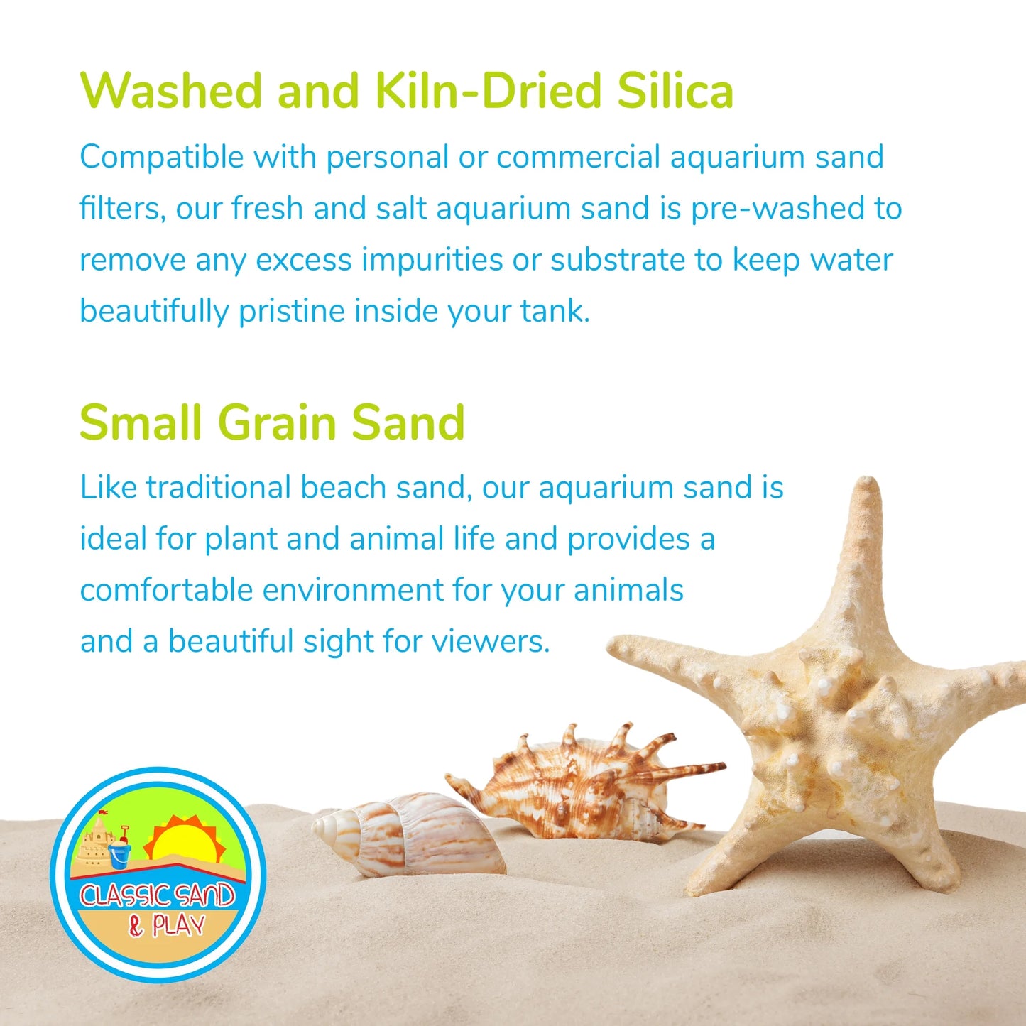 Sand Yellow for CLASSIC lb. Tanks, Natural SAND & Saltwater 40 and Freshwater Aquarium PLAY