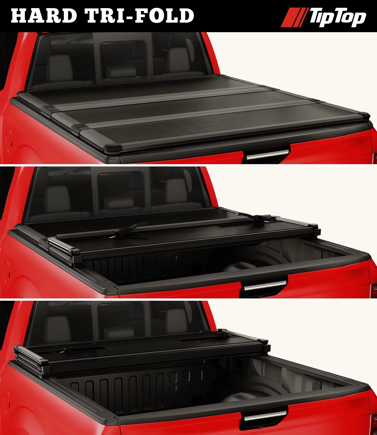 Without On Bed TPM3 Deck | Hard Rail With The Models |For Tacoma or Top Bed FRP 2005-2015 5ft (60.3") For Cover Truck TIPTOP Tonneau System| Tri-Fold