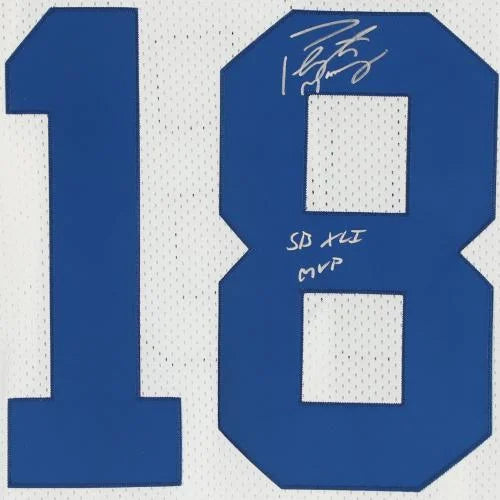 Fanatics XLI Colts Ness Mitchell Inscription "SB Jersey Autographed & Manning Authentic with - Certified Bowl Indianapolis White Peyton Authentic MVP" Super