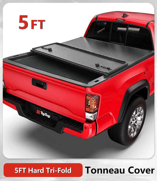 Without On Bed TPM3 Deck | Hard Rail With The Models |For Tacoma or Top Bed FRP 2005-2015 5ft (60.3") For Cover Truck TIPTOP Tonneau System| Tri-Fold