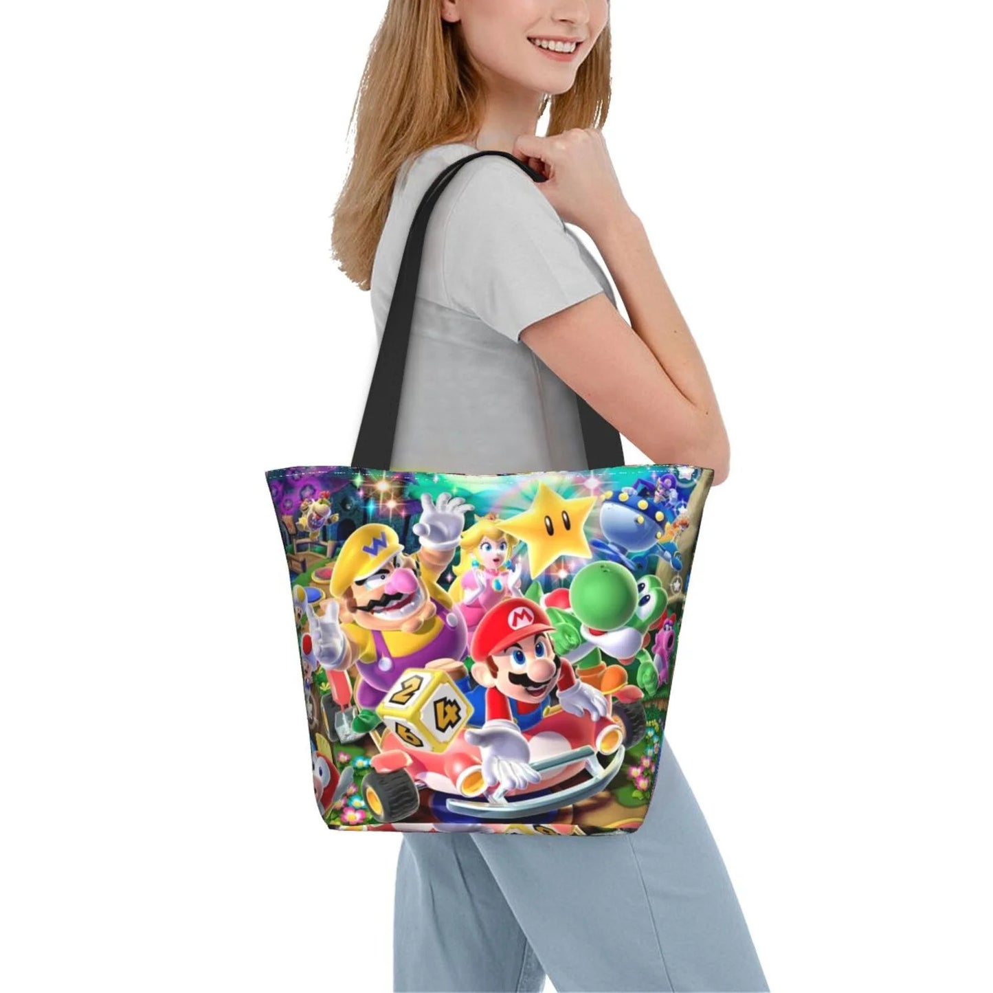 Women's Large Business Work Mario Super Tote For Handbag Capacity Poster Shopping Bag Beach Travel Shoulder School