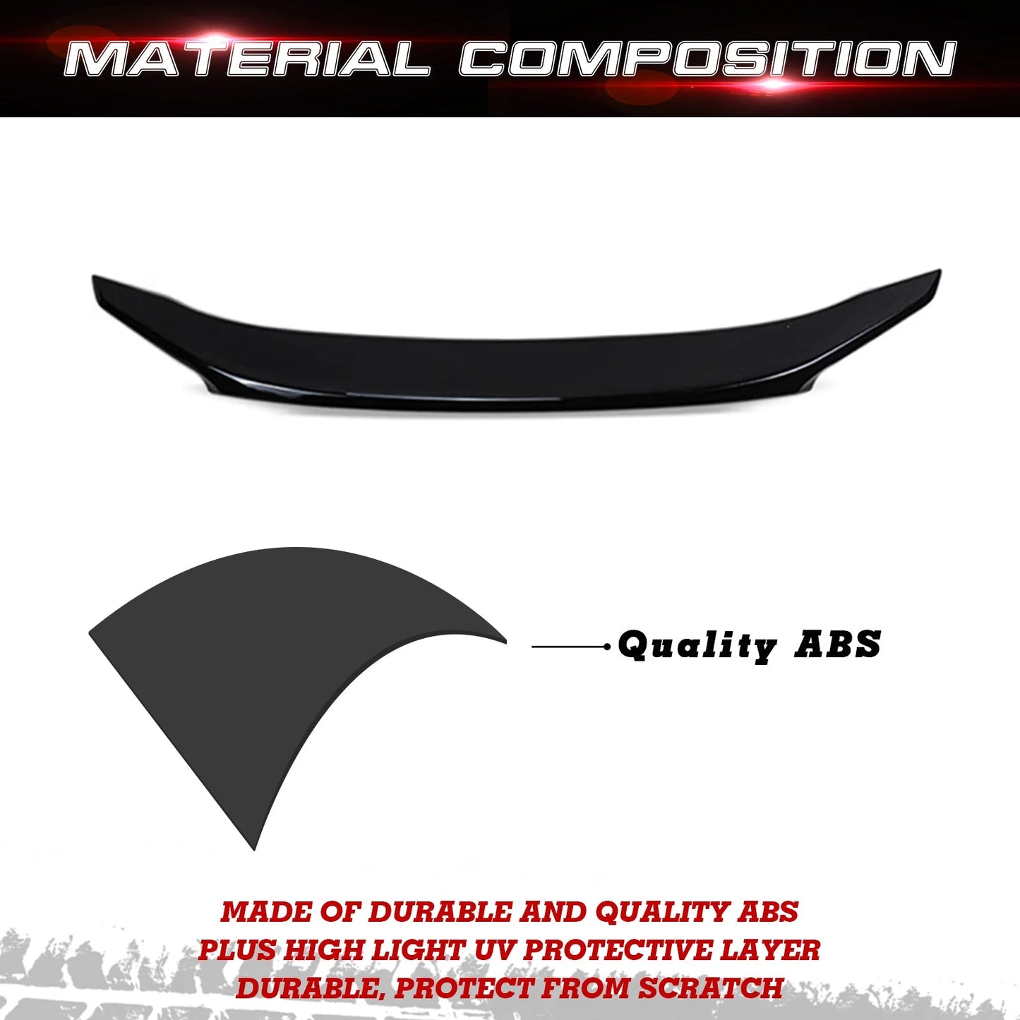 2016-2021 Lip Trunk 4DR Civic 10th Black Compatible Rear Style Tech Spoiler Xotic Honda Gen JDM with Wing Glossy