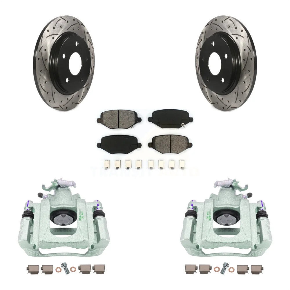 Single Transit Disc For Rotors Front Auto Brake 24 Drilled And Slotted 03 Ram From Kit C/V Caliper KCD-100619S Pads Coated Piston 2012 With Semi-Metallic Rear 12