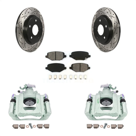 Single Transit Disc For Rotors Front Auto Brake 24 Drilled And Slotted 03 Ram From Kit C/V Caliper KCD-100619S Pads Coated Piston 2012 With Semi-Metallic Rear 12