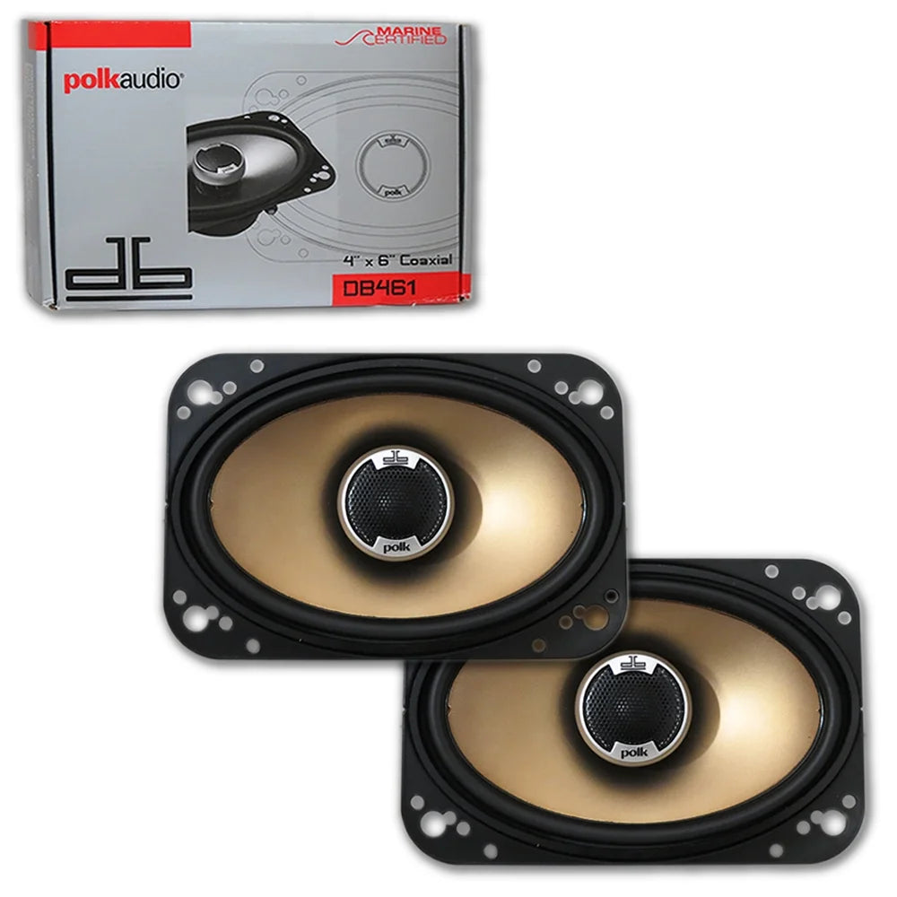 Audio Speakers Car 2-way Loud Polk 6-inch 4 Audio x DB461