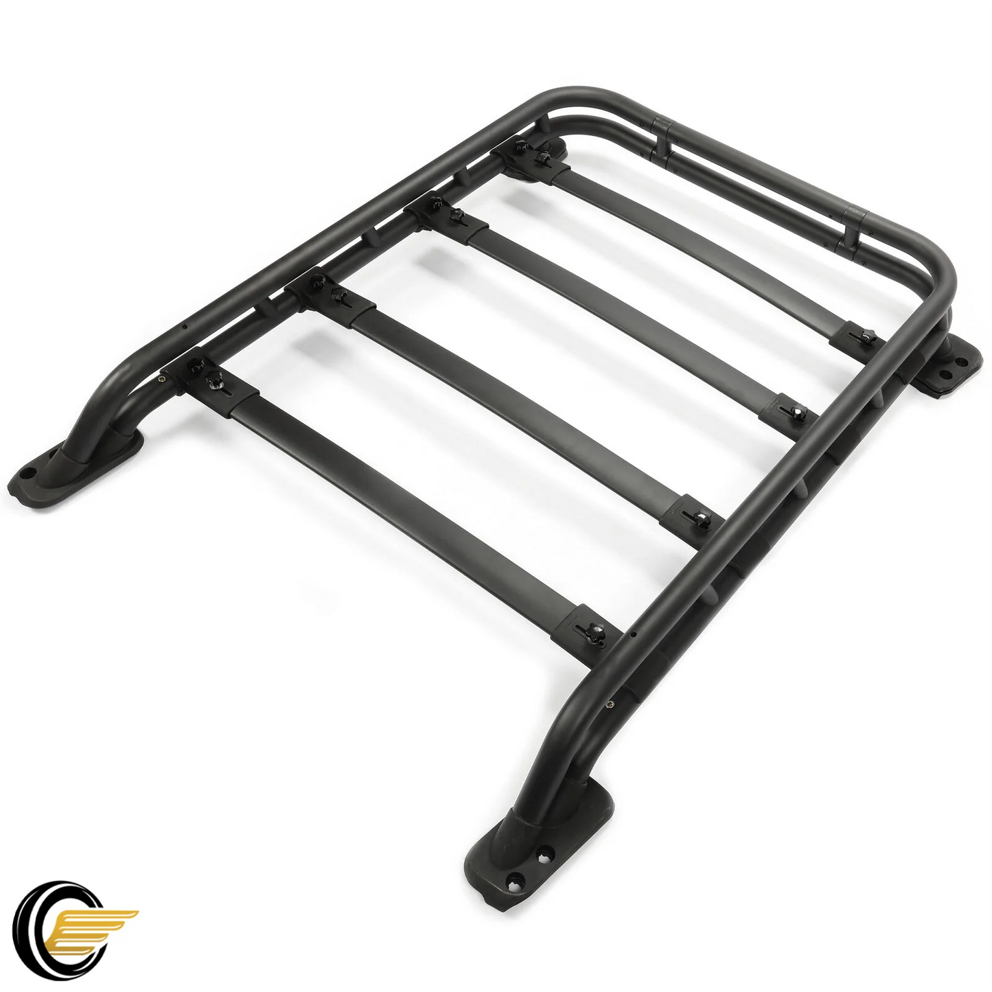 Toyota Bar Rack with Coated Carrier Black Luggage 4Runner Cargo 2010-2023 Roof Powder Extra Aluminum Basket Rooftop Compatible