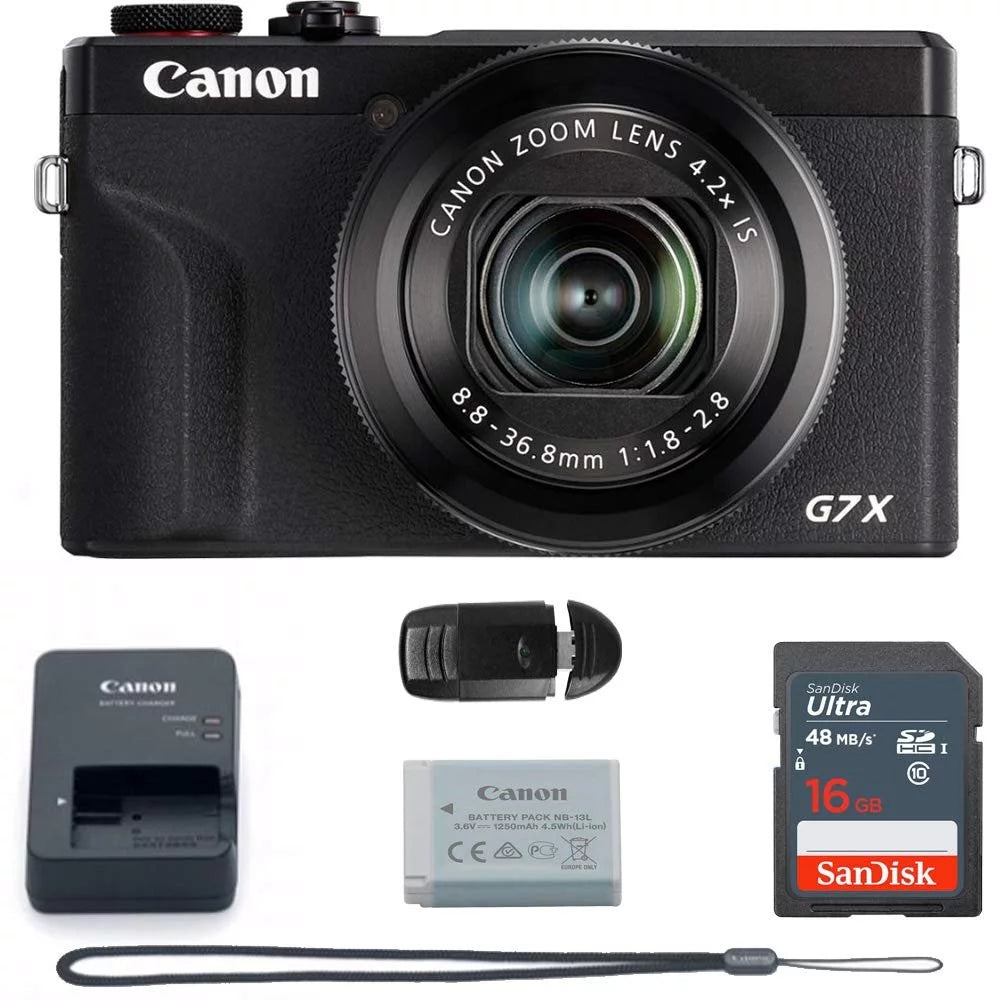 Basic - Canon PowerShot Black (64GB) X - Bundle III Accessories Camera G7 Digital Mark 20.1-Megapixel