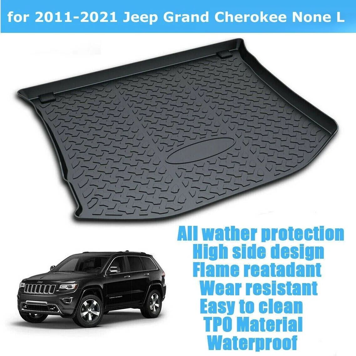 2011-2021 Cargo Liner Jeep Rear Clean Mats Cherokee Grand for Easy TPO Trunk to