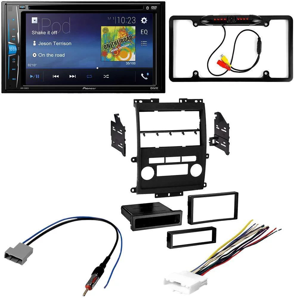 Bluetooth - / Stereo Kit Bundle Backup DVD Mounting Dash Double Din for Installation with KIT2622 Camera, Kit Car 2009-2012 Pioneer Touchscreen, Frontier Multimedia Nissan and